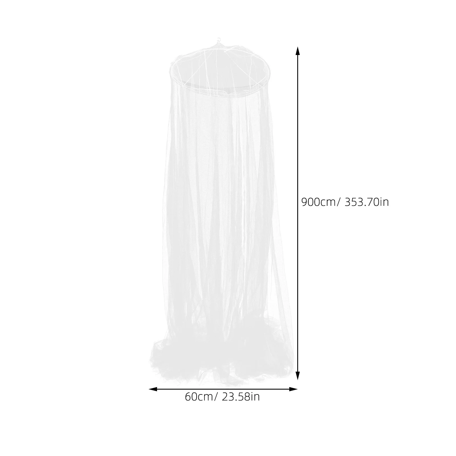

Round Mosquito Net 900X250X60Cm Polyester High Tensile Strength Easy Assembly Recyclable Bed Canopy Curtain Netting