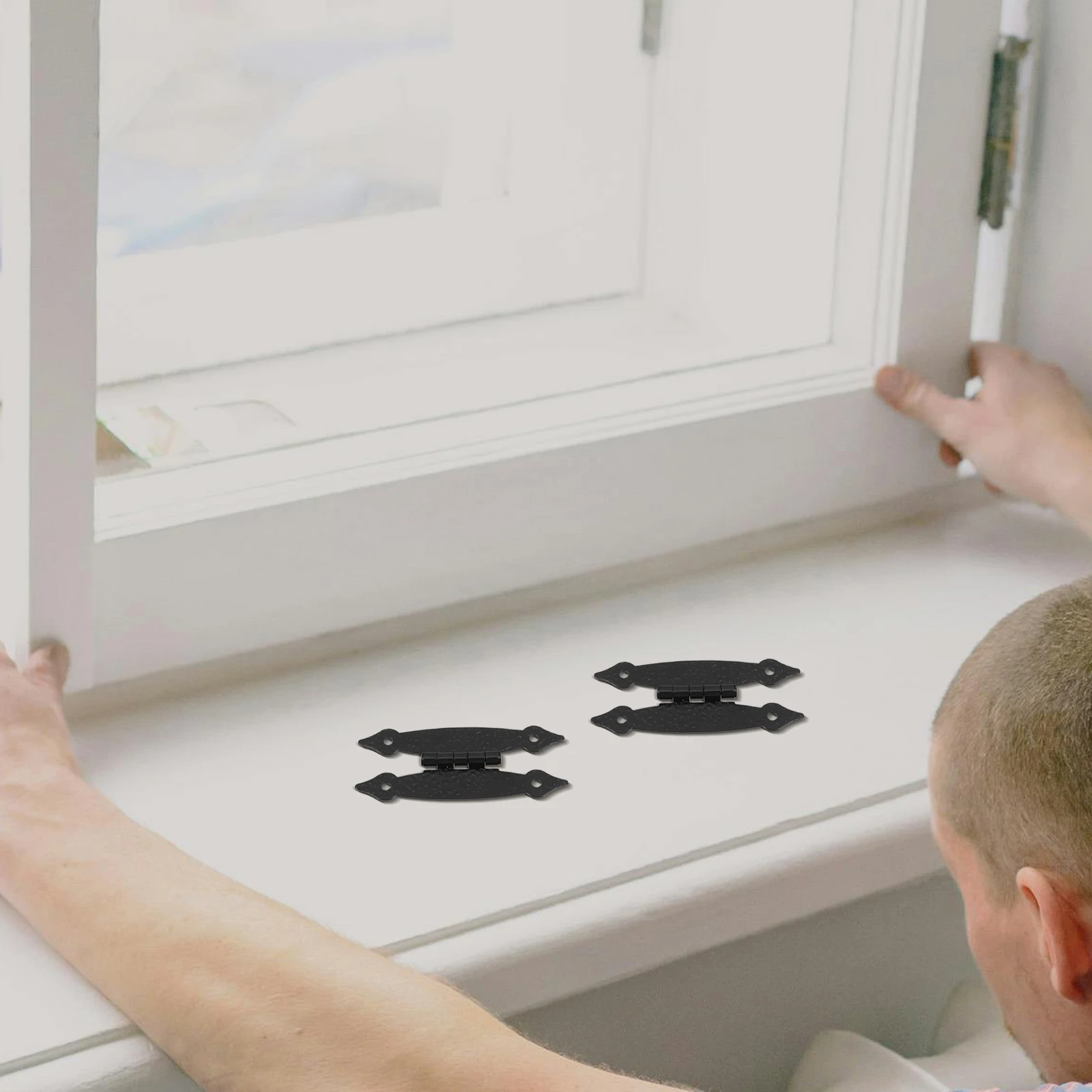 

2Pcs Hinges Flush Mount for Furniture Doors Cabinets Wooden Boxes Elegant Shielding Vintage Door Hardware