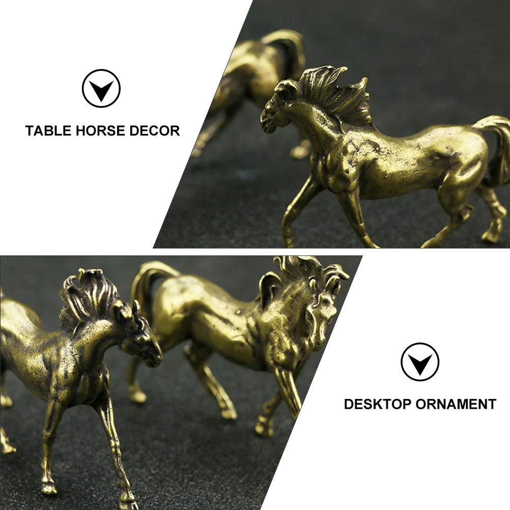 

Copper Horse Ornaments Figurines Decorative Statue Desk Decoration Indoor Tabletop Statues Retro Brass Shape Classic Fashion