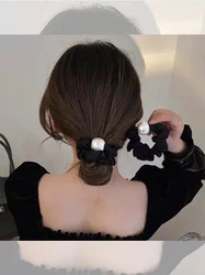 High-grade pearl head rope girls simple large scrunchie 2024 new temperament rubber band