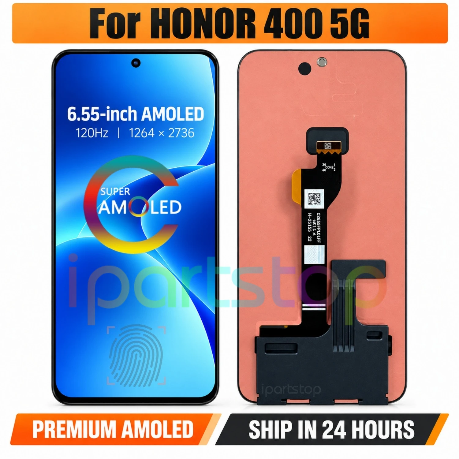 iParts Replacement New Display for Honor 400 DNY-NX9 120Hz AMOLED Touch Screen Digitizer With Frame Assembly OEM all Functions