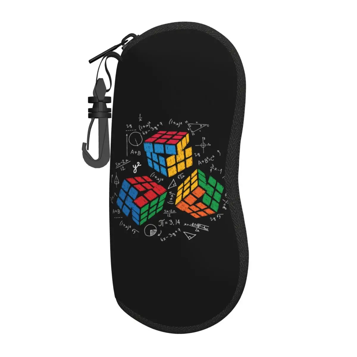 Custom Math Rubiks Cube Eyeglass Glasses Case Men Women Soft Geek Teacher Gift Sunglasses Protective Pouch