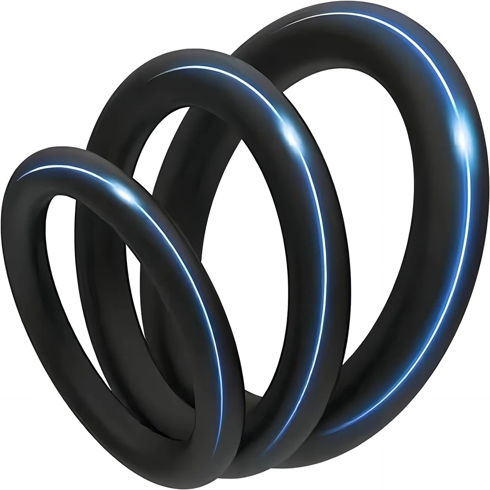 1Set Durable Semen Lock Ring Silicone Watertight Penis Ring Men Ejaculation Delay Cock Silicone Rings Sex Toys for Male Sex Ring image 2