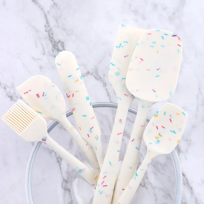 Silicone Spatula Kitchenware Baking 6-Piece Set One-Piece Cream Spatula Silicone Brush Silicone Spatula  baking accessories