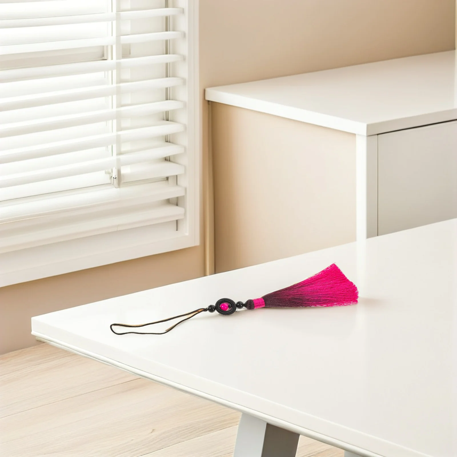 Chinesische Glück Quaste Tai Chi Spike Elegante Rote Chinoiserie Kampfkunst Anhänger Handheld Fan Hängen Ornament Neue Jahr