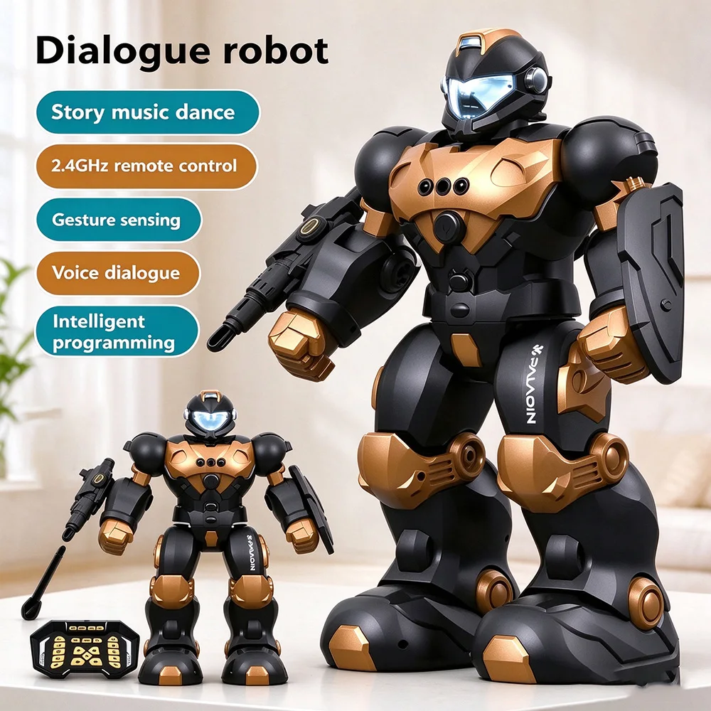 RC Robot Toy Intelligent Programming Voice Controlled Gesture Remote Control LED Smart Dancing Robot Kids Toy for Children Gifts