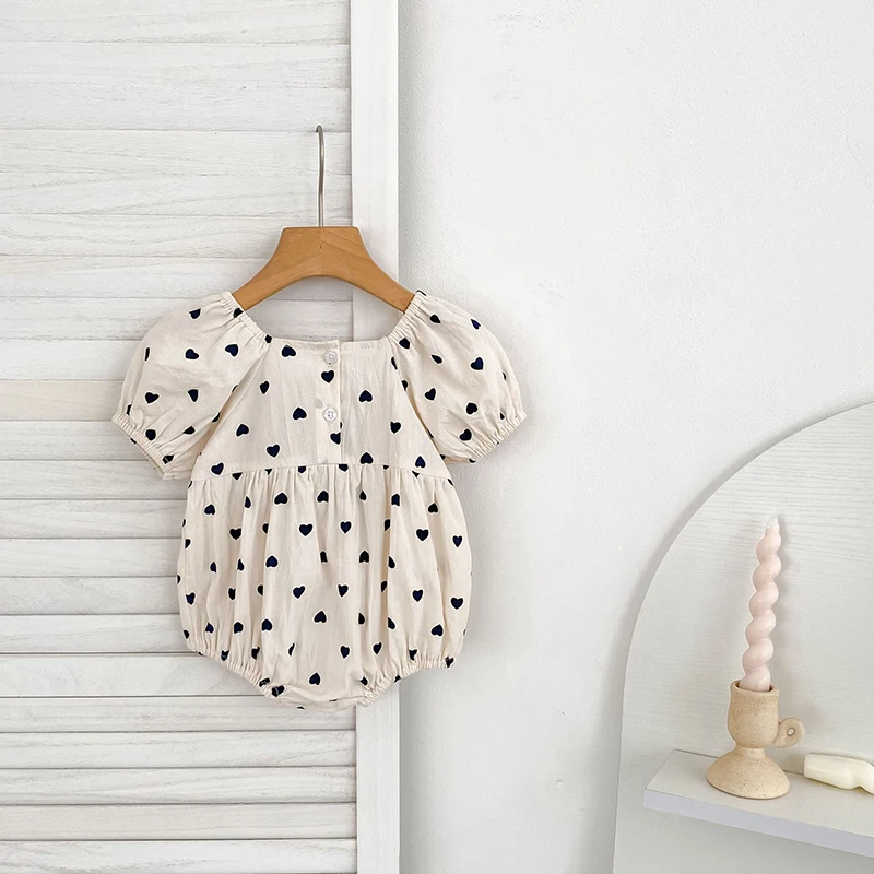 2026 Neues Frühlings-Schwesterkleid 2-6 Jahre Mädchen Partykleid Baumwolle Kinder Herzförmiges Kleid 0-24 Monate Baby Mädchen Kurzarm Bedruckter Strampler – Detail 10