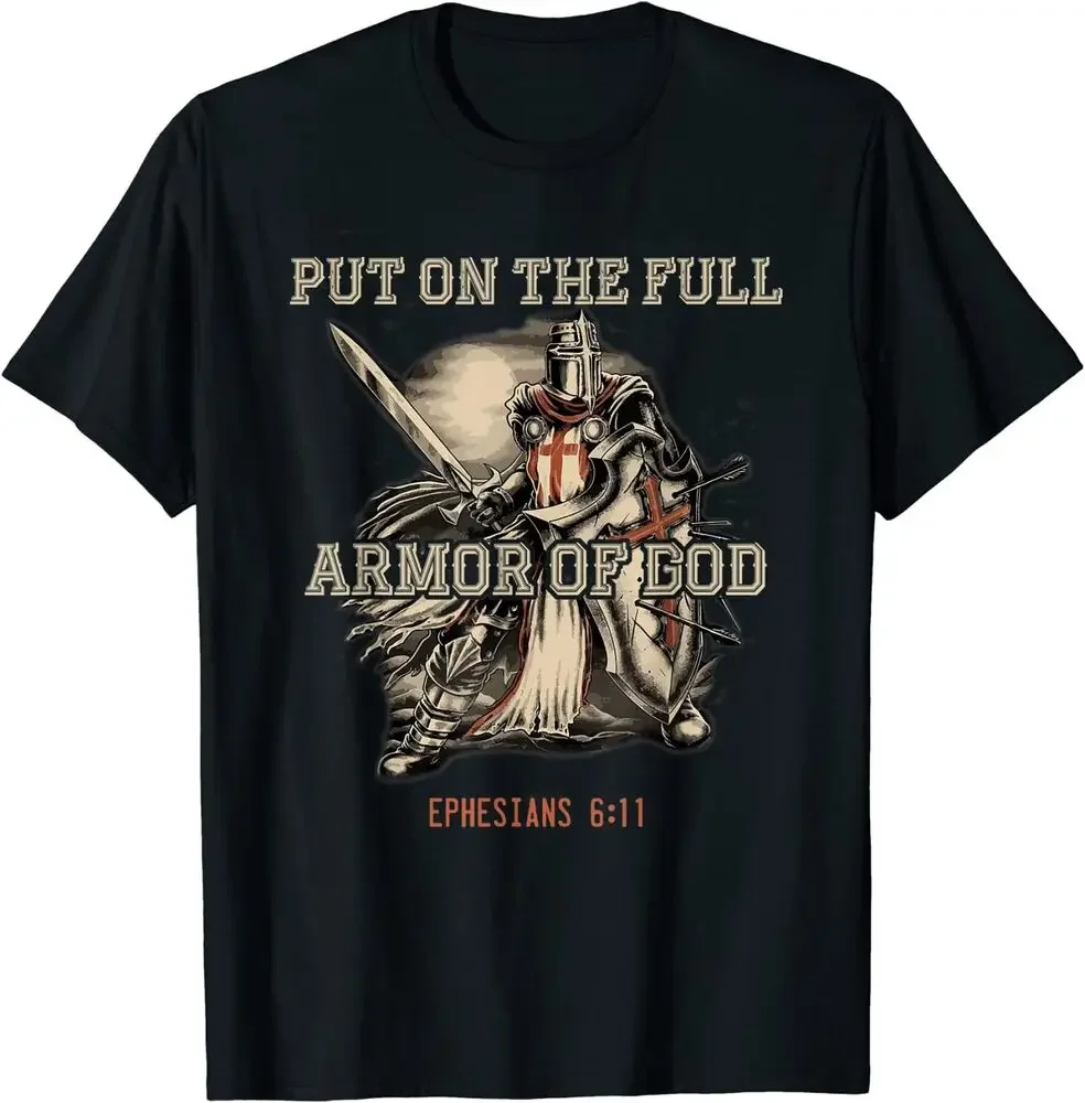 

NEW! Put On The Full Armor Of God Christian Religious Quote T-Shirt Tees High Quality 100%Cotton Short Sleeve