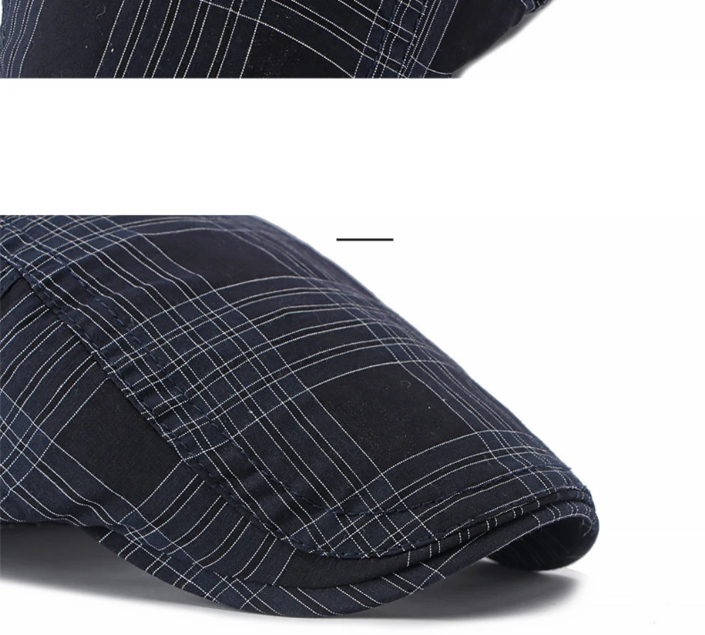 HT5139 Herren- und Damen-Baskenmütze, Retro-Künstler-Malermütze, Unisex-Karo-Flatcap, Frühling-Sommer, verstellbare Baskenmütze – Detail 4