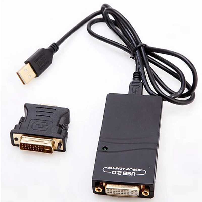 External Graphic Video Adapter USB 2.0 To DVI/VGA/-Compatible Multiple Monitors Display Extend/Mirror For Windows Durable