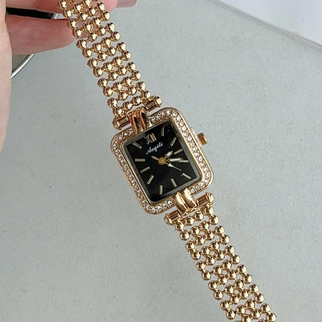 Квадратные золотые женские часы, женские кварцевые часы, женские наручные часы, повседневные женские часы, женские часы, часы Relogio Feminino