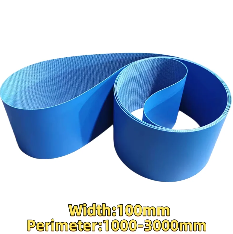 Width:100mm Food Grade Matte Blue PU Conveyor Belt Industrial Belt