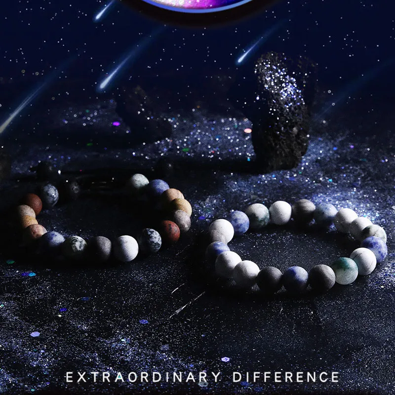 2022 New Universe Solar System Bracelet Women Natural Stone Eight Planets Bracelet Man Best Friends Gift Universe Couple Jewelry