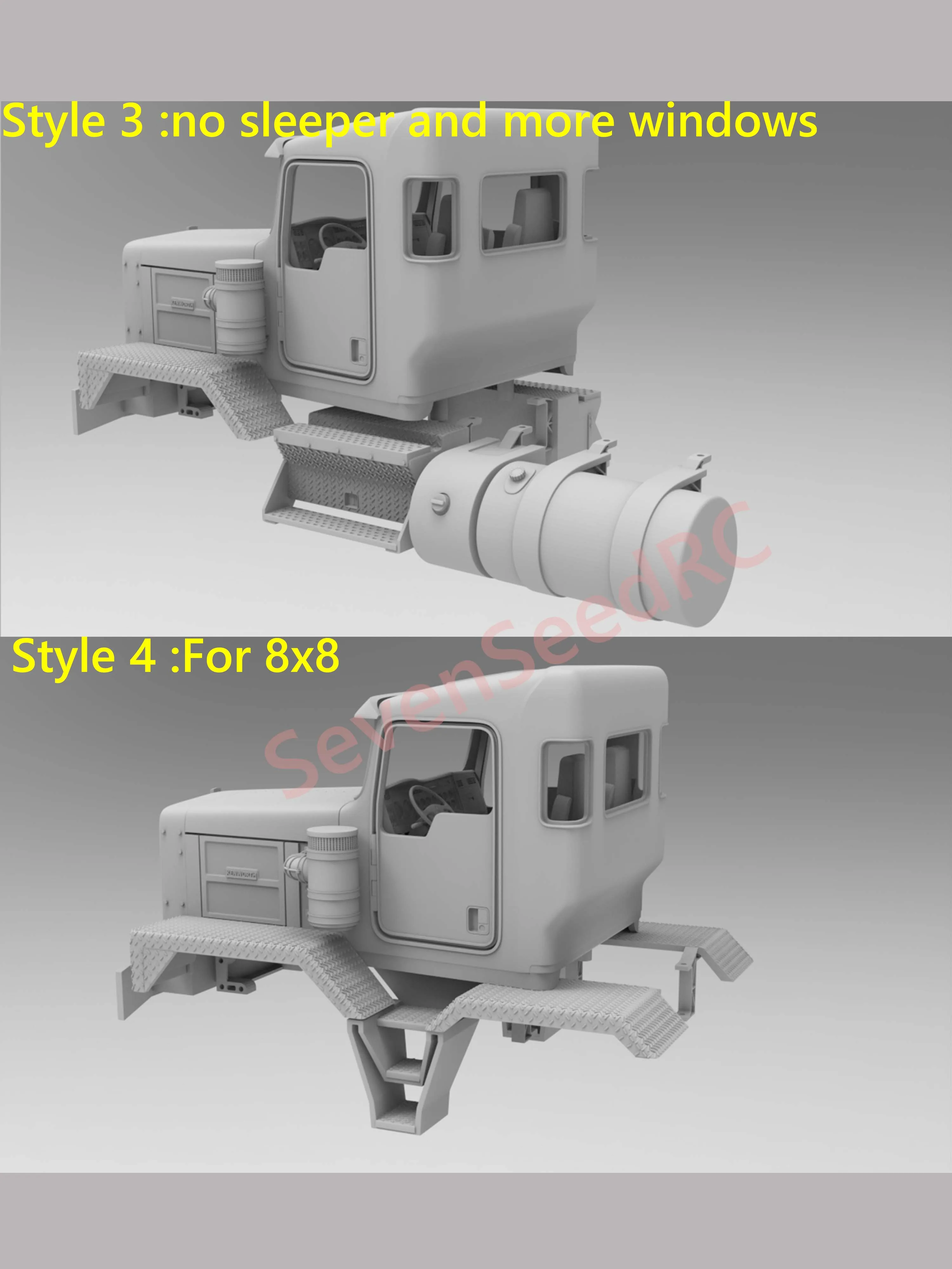 3d Print Truck Cab Kit KENWORTH C-500 SLEEPER CAB Tamiya Fmx Static Dot Model JDM Lesu Lxy Scaleclub
