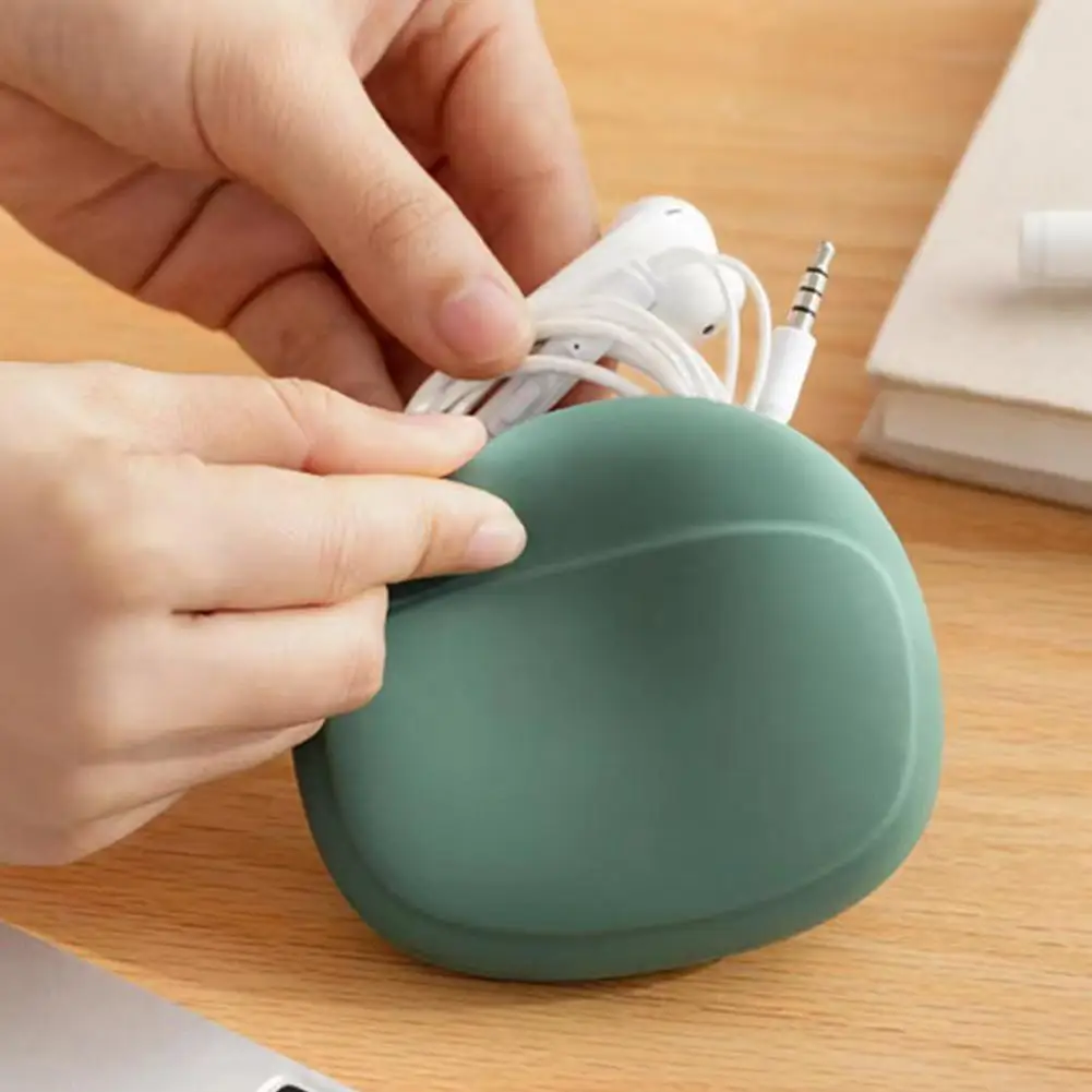 Silicone Storage Bag for Data Cable & Wired Earphone Headphone Organizer Portable Storage Carrying Case Soft Mini Key Box