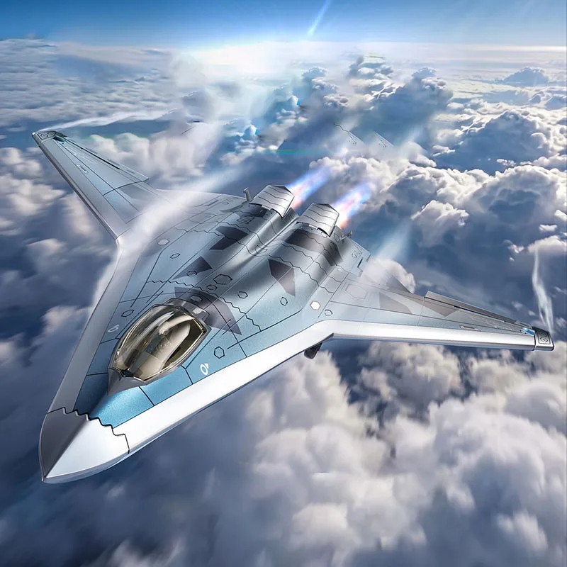 J-36 6th Generation Stealth Fighter Jet Building Block Assembly 1:72 Military Aircraft Model Toy Indoor Ornament Collection