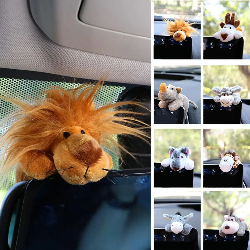 

Car Toys Decoration Funny Short Stuffed Lion Motorcycle Mirror Ornaments Handlebars Rearview Center Auto Console K2K5