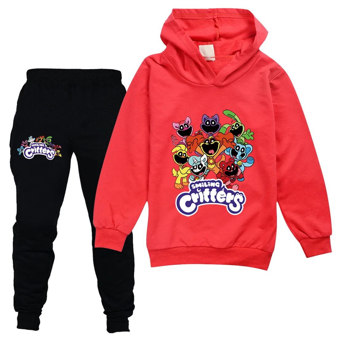 Kinder kleidung setzt Jungen Mädchen Cartoon lächelnde Tiere Kostüm Katze Nickerchen Langarm Hoodies und Hosen Kinder Pullover Trainings anzug