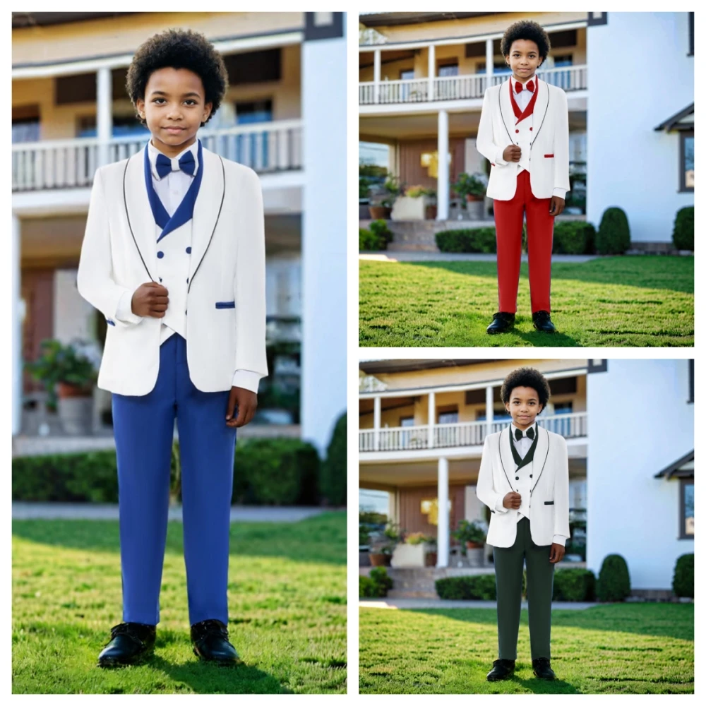 

Txjojn Boys Formal Wedding Slim Fit Suit Set Casual Handsome 4 Pieces Suits For School Performance Activities Birthday Party