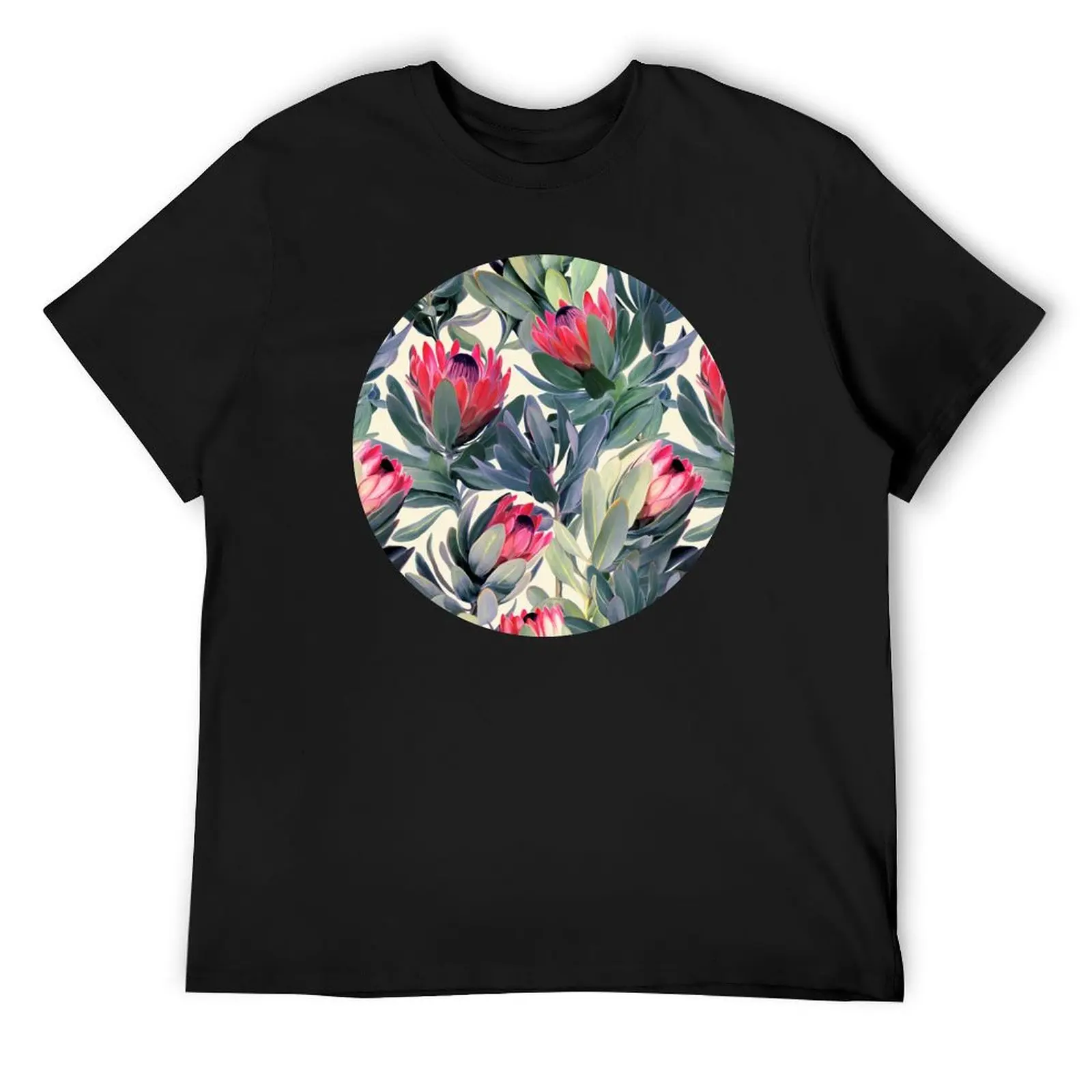 

Painted Protea Pattern T-Shirt Blouse vintage t shirts mens t shirts casual stylish