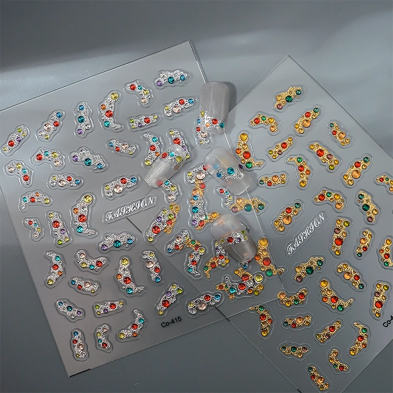 모조 라인스톤 반투명 네일 스티커 장식용 네일 팁 및 젬스톤 네일 아트