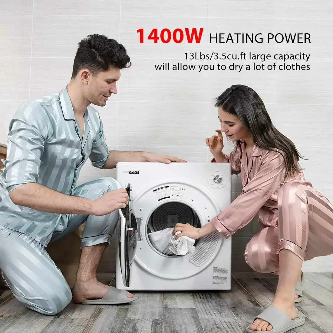 Electric Laundry Dryer Machine for Apartment, Portable, Compact, for 110V, 1500W, 3.5 cu.ft, 13lbs