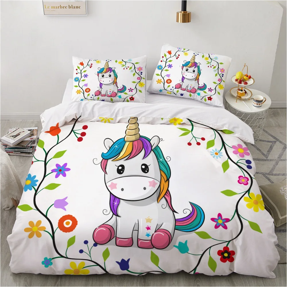 2/3pcs bedding set Digital Print Comfortable Duvet Cover for Home Bedroom Decoration, 1 Duvet Cover and 2pillowcase with Zippers