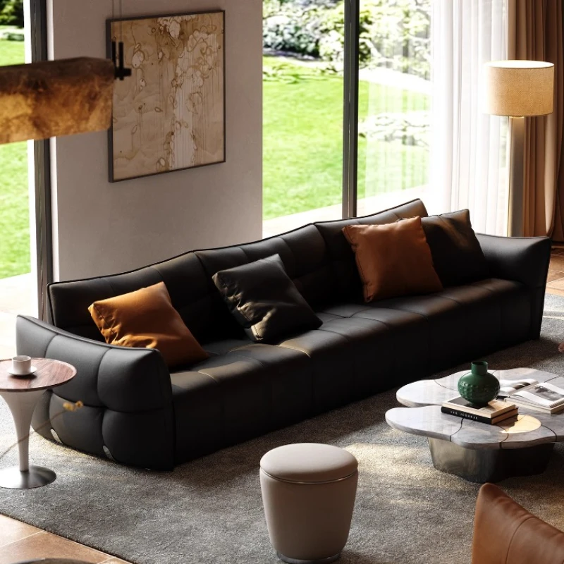 m Genuine Leather Modern Sofas Minimalist Luxury Bedrooms Relax Armchairs Sofas Elegant Straight Divani Da Soggiorno Accessories