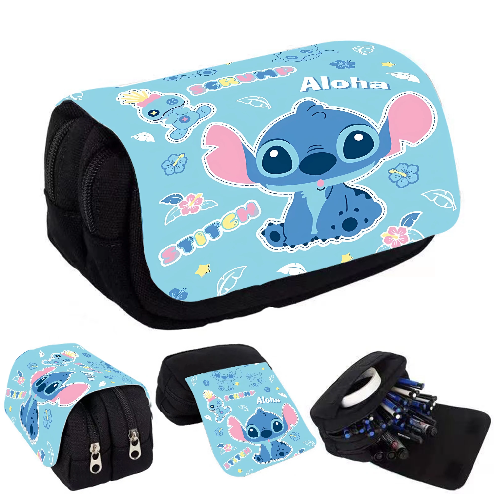 Lilo & Stitch Disney Pencil Case Student Products Girl Boy PenCase Bag Large Capacity Pencil Box Pouch Stationery Supplie Gift