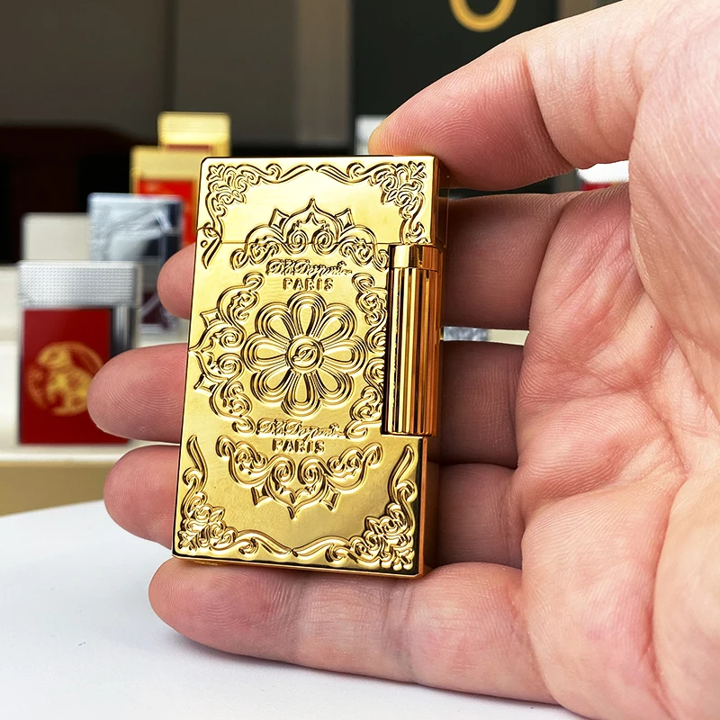 New Commemorative Edition Single and Double Flame Luxury Lighter Ping Sound Natural Paint Cigarette Smoking Butane Lighter 11276
