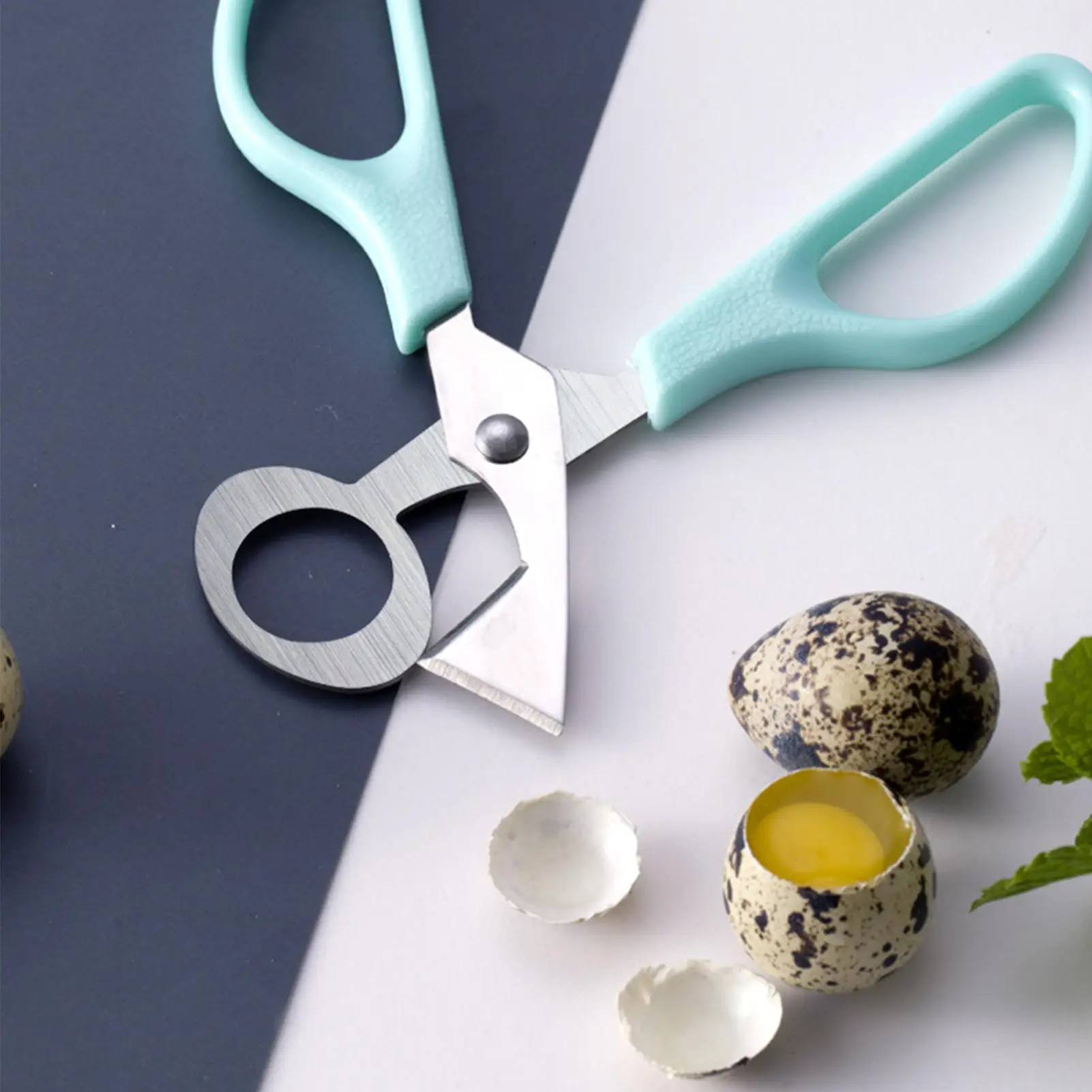 Cortador de huevos de codorniz, herramienta para abrir y separar cáscaras de huevo pequeñas, tijeras para huevos de aves, cortador de cigarros, abridor, clip, triturador, cuchilla, tijeras. ﻿