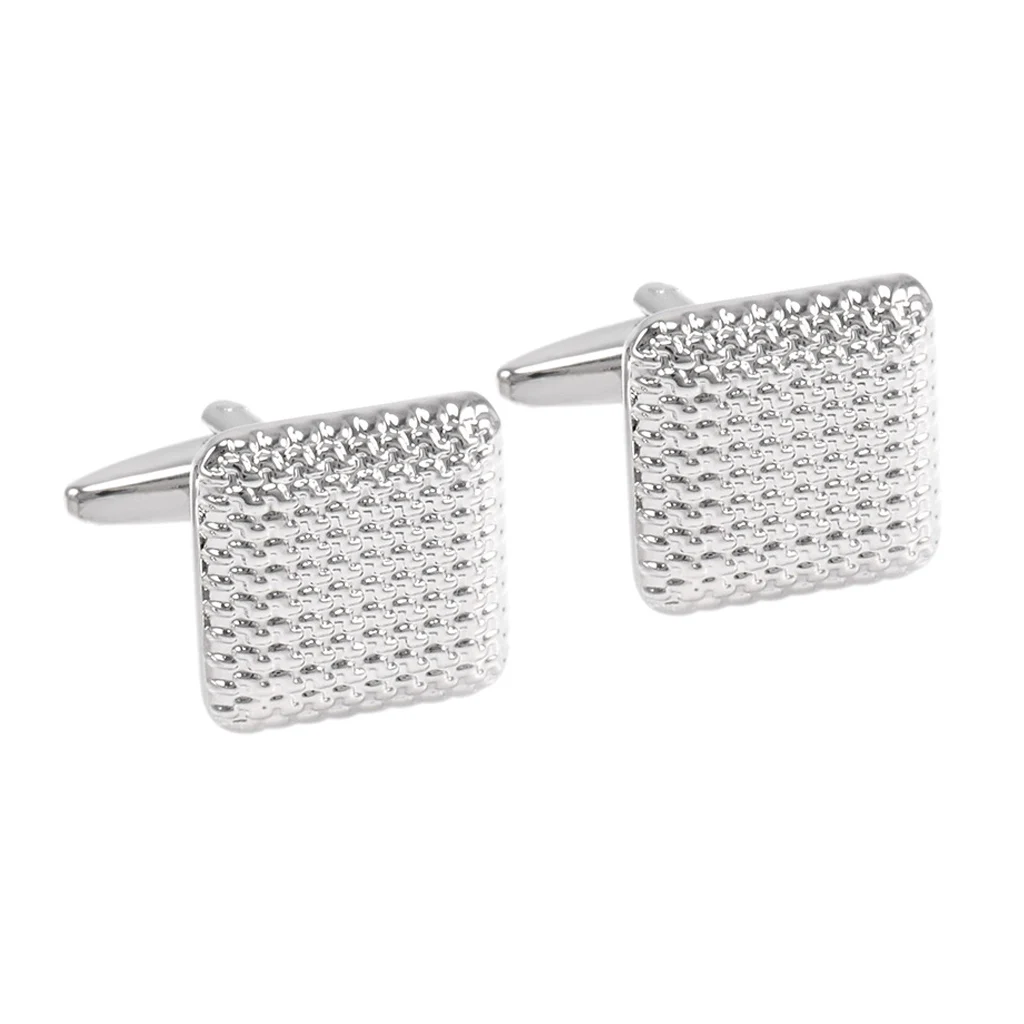 NVT Simple Square Metal Cufflinks For Mens French Shirt High Polishing Metal Cuff Buttons Drop Shipping Jewelry