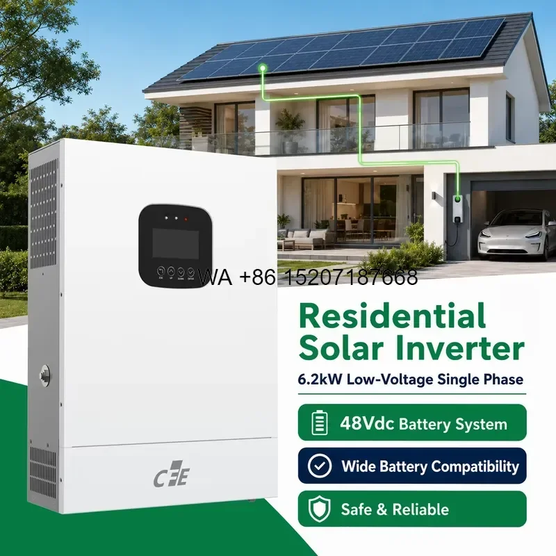 Wmwmnu for CFE 6.2kW Hybrid Grid Inverter 48V Lithium Ion Single Phase SPI4862V100-500P Support Generator Input Residential