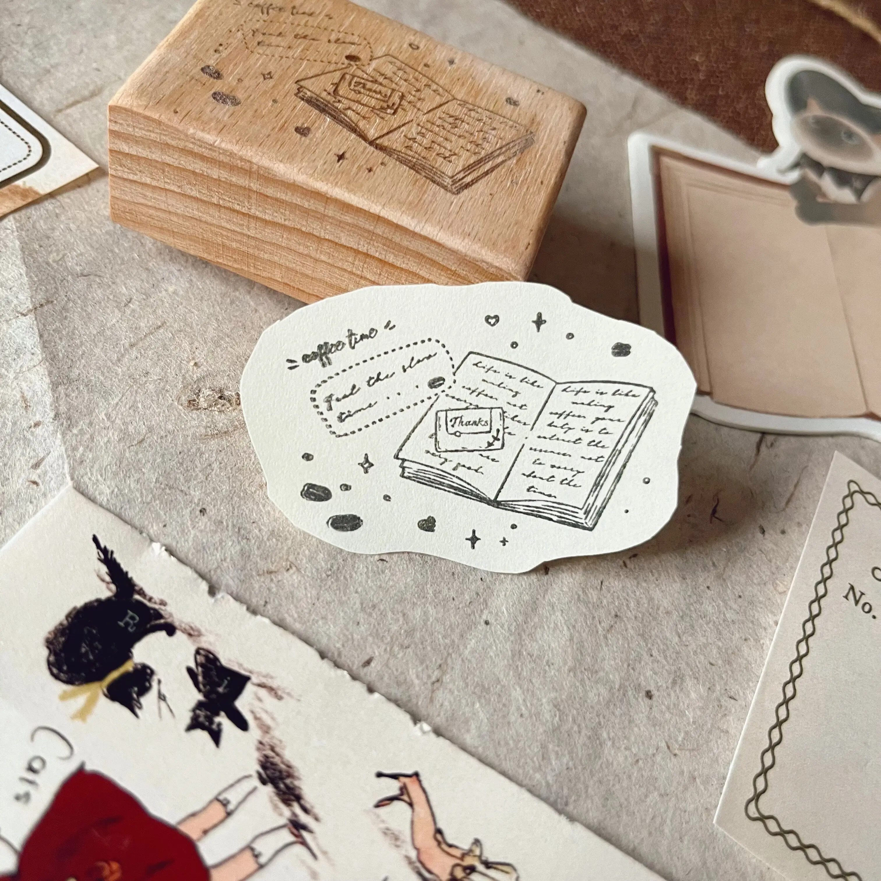 YGJ Salt Retro Coffee Theme Journal-Stempel Holzstempel Holzstempel Journal Collage DIY Scrapbooking – Detail 9