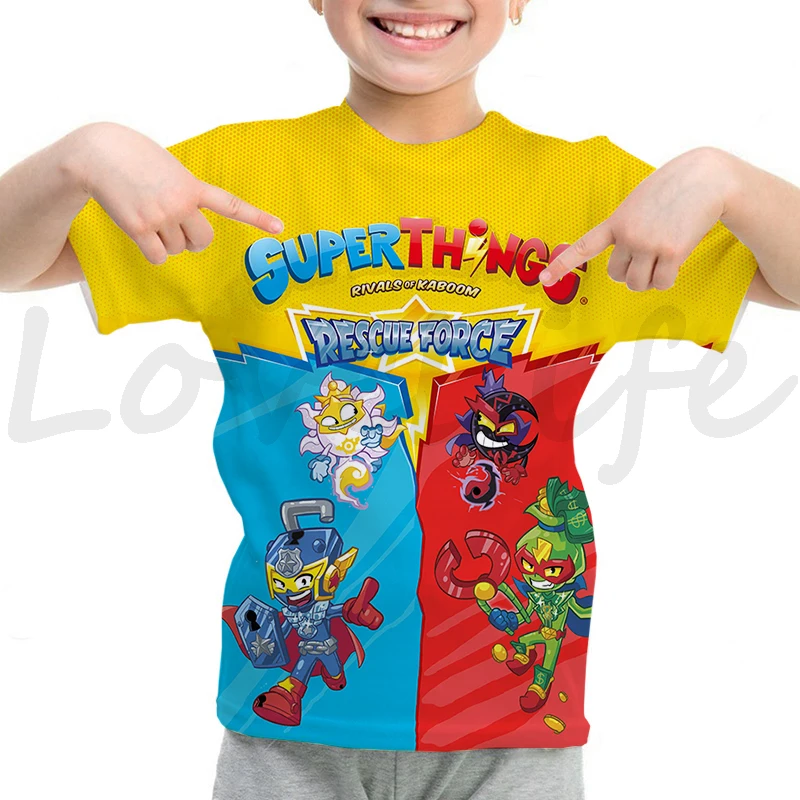 Camiseta Superzings Series 10 T-shirt Girls Boys Cartoon Summer Short Sleeve Tshirt Children Superthings T Shirt Kids Tops Tees