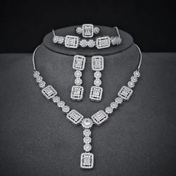 2024 New Unique Design Luxury Bride Jewelry Set for Women Anniversary Gift Jewelry Wholesale Moonso E053-R053-S053-X053