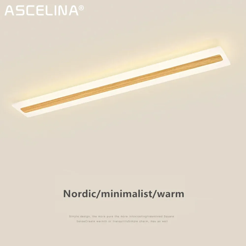 

Nordic Aisle Ceiling Lamp Modern LED Living Room Bedroom Kitchen Hallway Stairs Home Decor Wood Grain Light Fixture