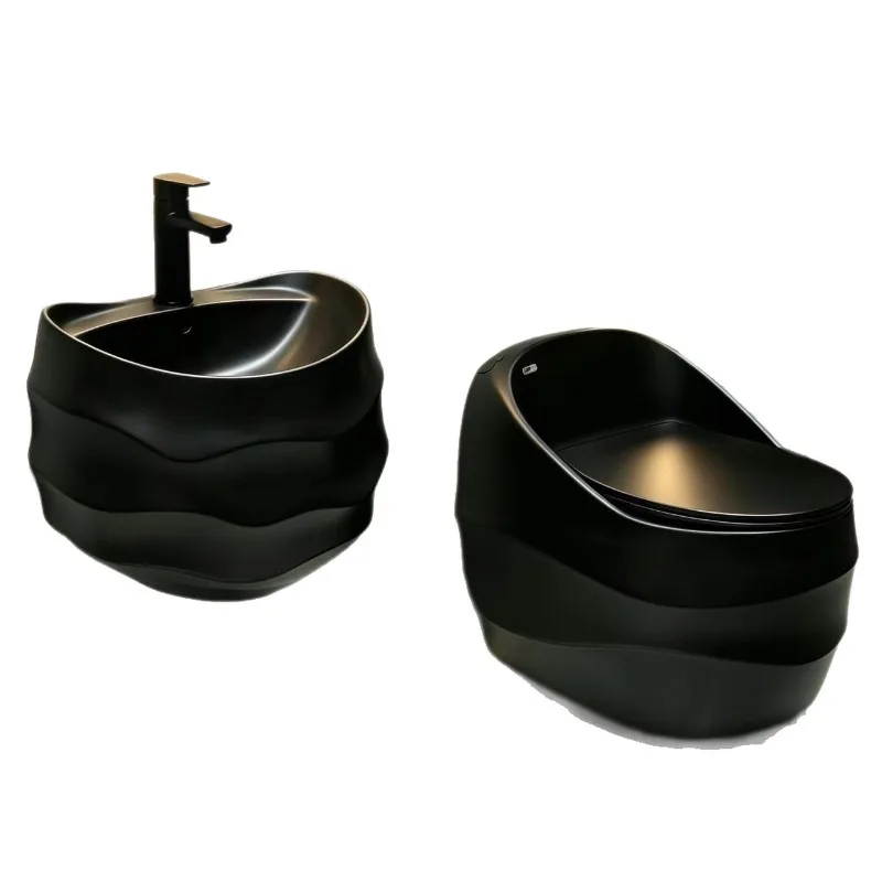 Bathroom toilet light luxury color toilet with wall-mounted sink