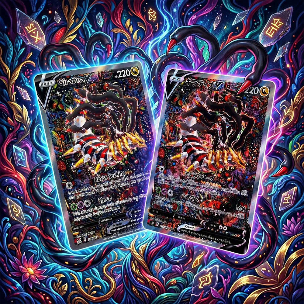 Lost Origin Giratina V Anime DIY PTCG TCG Collection Card Alternate Full Art 186/196 Foil Flash English Card Completionist Gift