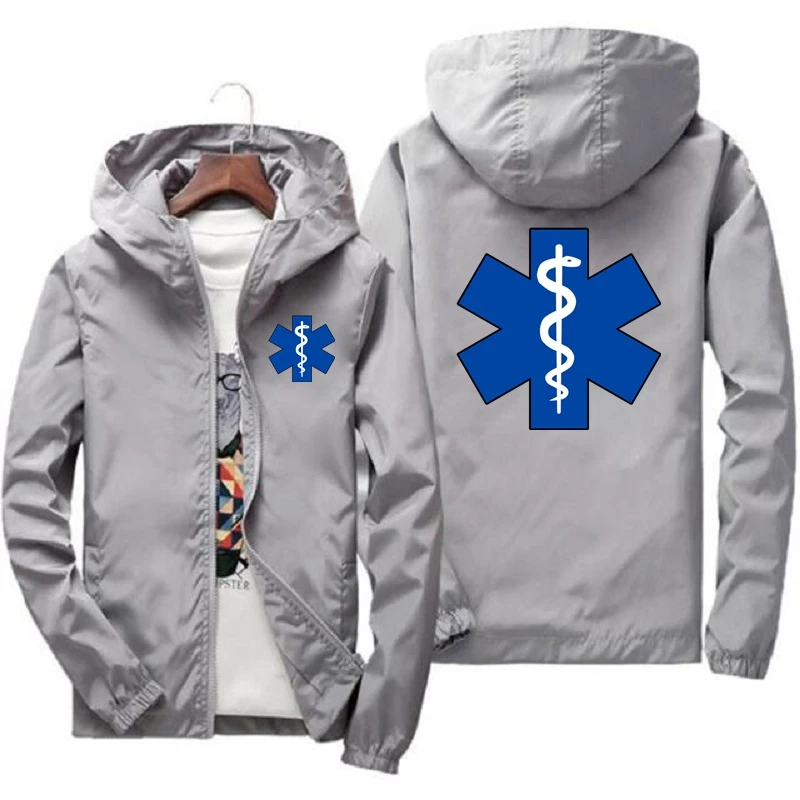 EMT Emergency Ambulance 2021 Men\'s New Spring And Autumn Fashionable Outdoor Waterproof Jackets Windbreaker Coat Camping Clothes