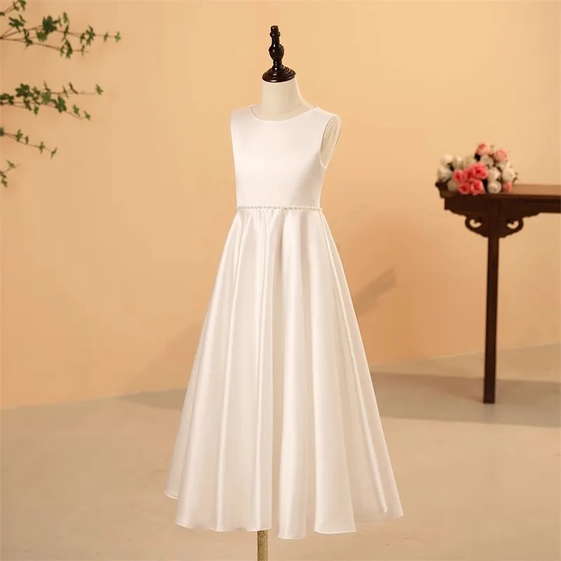 

Темно-синее простое элегантное детское платье принцессы для девочек, костюм для выступлений на сцене, поэзия, костюм для фортепиано