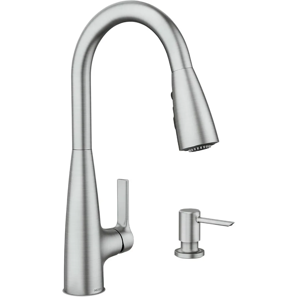 

Moen Haelyn Spot Resist Stainless Steel Single-Handle Pull-Down Spray Kitchen Faucet with Power Boost for Quick Cleaning and Soa