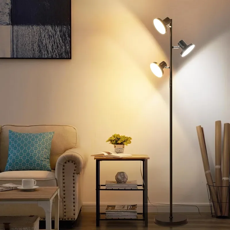 36W LED Tree Floor Lamp Modern Dimmable Standing Lamp with Remote and Touch Control 4 Color Temperatures 3 Rotatable LED