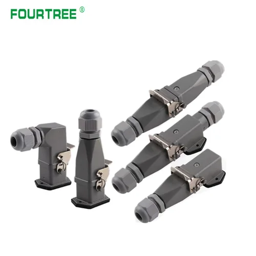 Imagen 2 del producto Conector de alta resistencia HDC HA 4 5 6 8 pines conexión sobre carga 10A 16A rectángulo impermeable enchufe de aviación de múltiples funciones