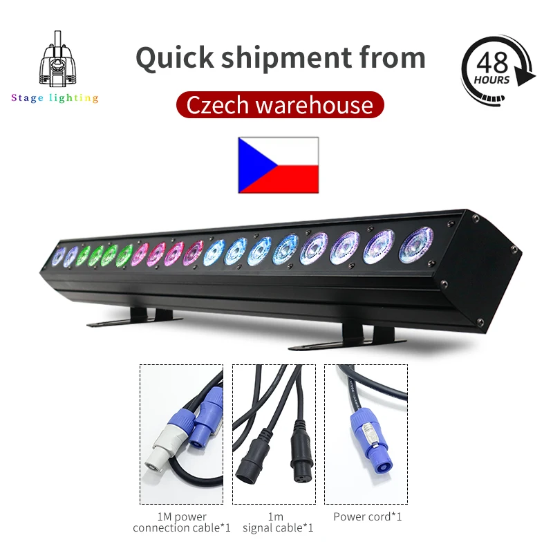 led wall wash light strip dmx line bar light efeito de iluminacao de fluxo interior rgbwa uv em 18x18w 01