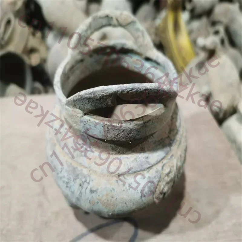 Come From FOLK Collection Old Unearthed bronze Double ear incense burner,carved with ancient inscriptions Manchu script