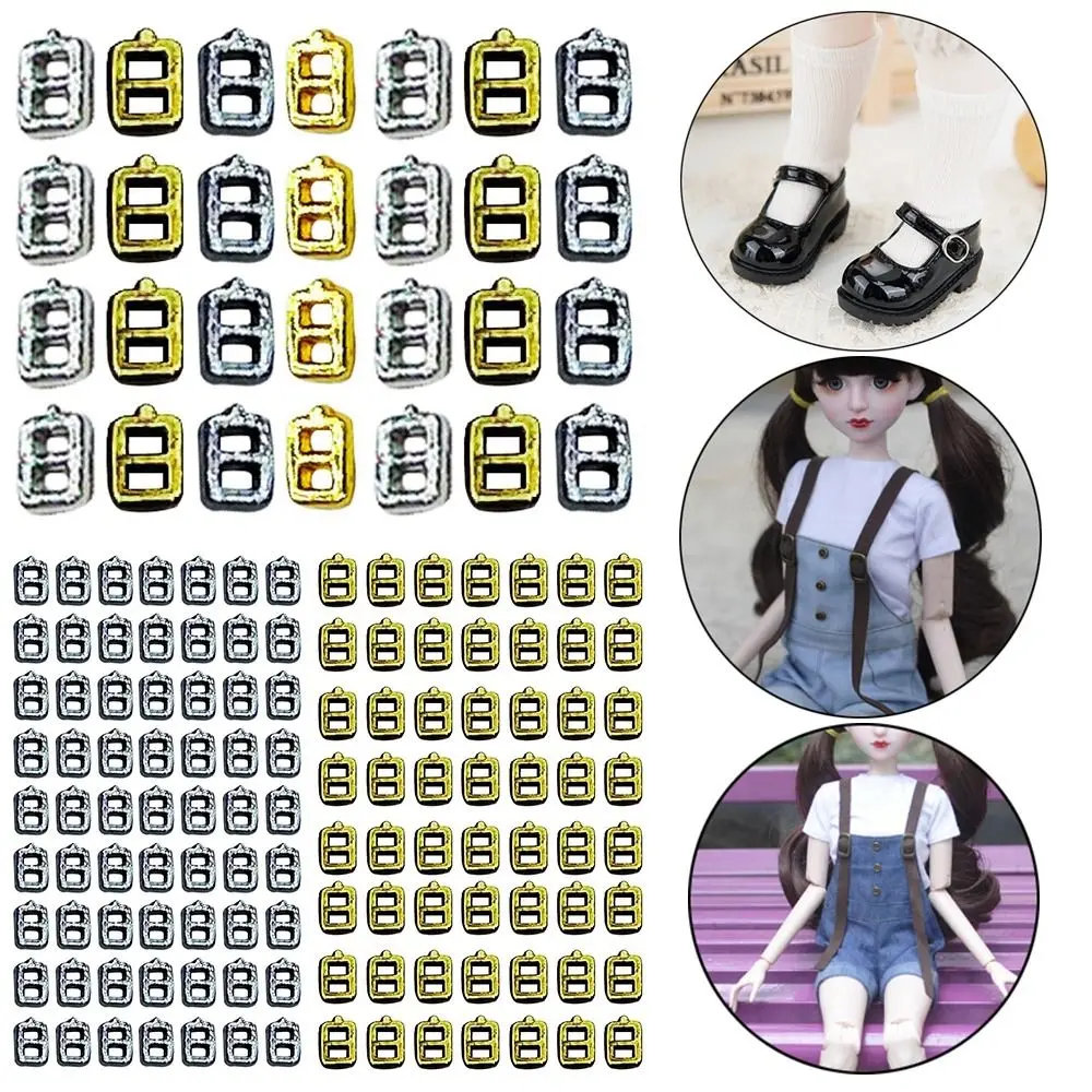 50pcs 1.5mm 4 Colors Mini Ultra-small Diy Dolls Buckles Belt Buttons Doll Bags Accessories Tri-glide Buckle