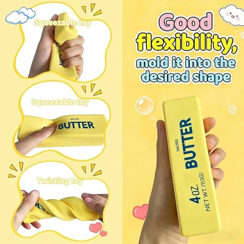 New Butter Stick Squishy Toys Cheese Chocolate Squeeze Balls Super Soft Slow Rebound Stress Relief Anti-Anxiety Hand Relax Gifts