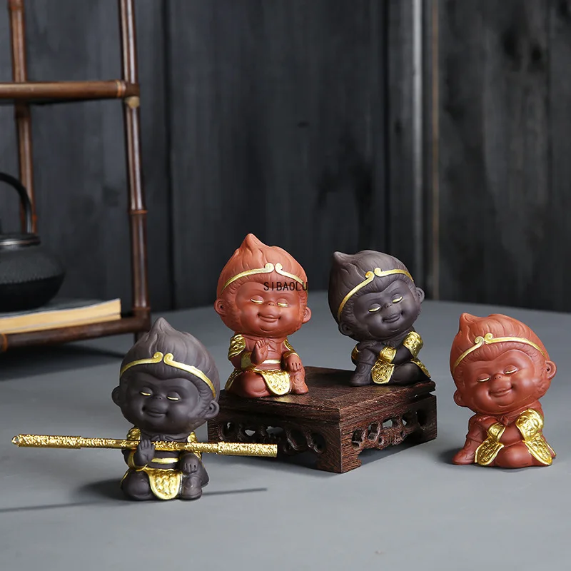 

Little Monk Ceramic Figure Tea Pet Decoration Purple Sand Flower Hydroponic Gift Little Monk Home Crafts Living RoomDecoration