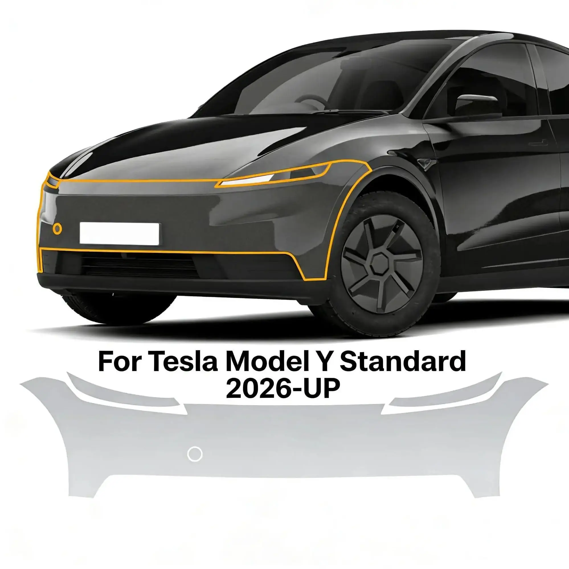 

For Tesla Model Y Standard 2026-UP TPU Bumper Hood Scratch-Resistant Self-Healing Paint Protection Film Invisible Pre-cut PPF﻿